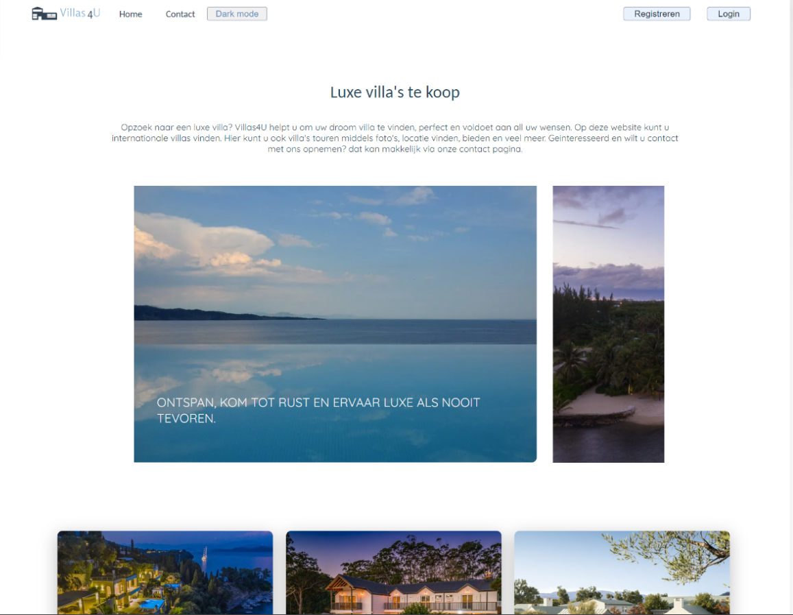 villa te koop Voorbeeld website ontwerp door VlotCode